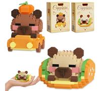 Mini Building Blocks Set,2Pcs Capybara Building Blocks, Min Animals Building Toy Bricks, Blocks Capybara Gift, for Stress Reduction Collection Ornament Gift