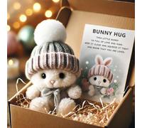 Mini Bunny Hug - A Little Bundle of Love & Comfort, 2025 New Mini Rabbit Positive Plush Animals, Inspirational Easter Gifts for Women Men, Emotional Motivational Bunny Decor (#03)