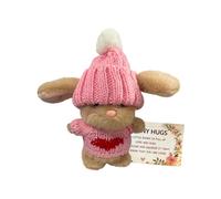 Mini Bunny Hug Cute Easter Gift, Emotional Support Cute Bunny Plush In A Box, Mini Soft Pocket Rabbit Toy, Stuffed Animal Bunny Doll With Inspirational Card,for Mother's Day,Birthday (Pink 2)