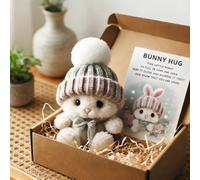 Mini Bunny Hug Cute Easter Gift, Emotional Support Positive Crochet Bunny, Easter Gifts For Teens, Little Pocket Easter Bunny (Style B)