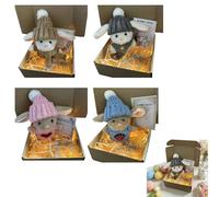 Mini Bunny Hug Cute Easter Gift,Mini Bunny in a Box,18cm Easter Rabbit Soft Toy,Handmade Hug Rabbit Plush Doll, Plush Pocket Hug Rabbits Dolls,Emotional Support Positive Rabbits (All, LED lights)