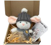 Mini Bunny Hug Cute Easter Gift Plush, 2025 New Mini Rabbit Positive Plush Animals, Inspirational Easter Gifts for Women Men, Emotional Motivational Bunny Decor, Ideas Bunnies Basket Stuffers