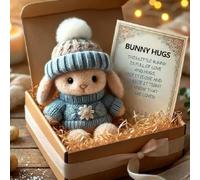 Mini Bunny Hug Cute Easter Gift Soft Pocket Emotional Bunny Rabbit Box With Knitted Pom Pom Suppor With Plush And A8D8 Gift Card