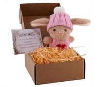 Mini Bunny Hug Cute Easter Gift,Stuffed Bunny Toy,Minis Rabbits in Box,Rabbit Easter Plush B-unny Support Box Emotional With Lovers & Card,Handmade Plush Pocket Hug Rabbit Doll,for Family Friend