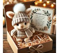 Mini Bunny Hug Cute Easter Gift with Card,Soft Plush Rabbit Mini Bunny Hugs in Box,Emotional Support Pocket Rabbit Positive Plush Animals Easter Basket Stuffers Emotional Support Inspirational Gifts