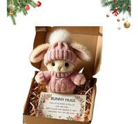 Mini Bunny Hug Cute Easter, Handmade Bunny Hugs in Box, Pocket-Sized Comfort with Knit Hat & Gift Box, for Friends Family (1PCS-Pink)