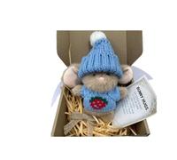Mini Bunny Hug Cute Easter, Minis Rabbits in Box, Mini Bunnies, Emotional Support Positive Crochet Bunny, Handmade Plush Pocket Hug Rabbit Doll With Card, for Family Friend (Blue)