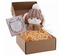 Mini Bunny Hug-Cute Easter Present, Easter Mini Cute Bunny-Hug, Handmade Plush Pocket Hug-Rabbit Doll, Emotional Support Positive Crochet Bunnys for Family Friend (khaki)