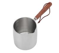 Mini Butter Coffee Milk Pot Butter Warmer Pot 450ML Stainless Steel Small Saucepan with Wooden Handle Small Sauce Pan for Stove Top