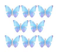 Mini Butterfly Hair Clips Blue Stainless Steel Duckbill Clips 8pcs