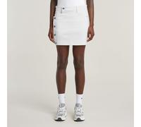 Mini Button Through Skirt - White - Women 33