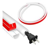 Mini Cable Trunking Half Round Cable Cover Tv Cable Hider Self-Adhesive White Soft PVC Wall Cord Cover Flexible Cord Cover for Wires on Wall and Floor(15mm×10mm,1 Meter)