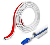 Mini Cable Trunking Self-Adhesive Cable Cover, Half Round Wire Cover for TV, Wall, and Home Office, Cable Hider for One Cords, Cable Raceway for Neat Wire Organization (3M,White)