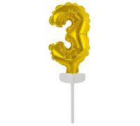 Mini Cake Balloon Gold Number 3 13 cm