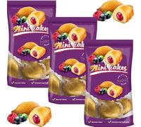 Mini Cakes 200g Pouch - Soft & Moist Bite-Size Cakes, Perfect Snack for, Ideal for Lunchboxes, Parties & On-the-Go - 3 Pack -Vim