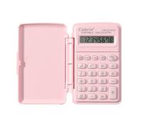 Mini Calculators With Lid, Small Pocket Calculator Basic Calculator, Students Desktop Calculators, with Button Battery, for Home Office School (Pink)