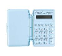 Mini Calculators With Lid, Small Pocket Calculator Basic Calculator, Students Desktop Calculators, with Button Battery, for Home Office School (Blue)