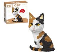 Mini Calico Cat Building Block Set, 3D Calico Cat Animal Building Block Model, Creative Mini Brick Animal Building Kit, Office Home Decoration, gifts for Adults and Teens, 1000+PCS