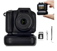 Mini Camera Keychain, Mini Retro Digital Camera, Y2K Camera, Wide Angle Lens, 1.4" LCD Screen, 32GB Included, Nostalgic Photos, Vintage Video Effects, Great Gift Idea, Black