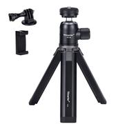 Mini Camera Tripod with Phone Holder,Aluminum Alloy Desktop Tripod Stand Lightweight PortableTripod 360° Ball Head Cold Shoe for iPhone,DSLR Camera