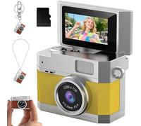 Mini Camera with Flip Screen, High-Definition Digital CCD, Portable Design, Video Mode, Multi-Style Beauty Filters, Ideal for Students and Campuses, Includes 64GB Card