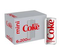 Mini Cans Multipack 6 x 200ml Each - Soft Drinks Variety Pack - Fizzy Drinks Selection for Parties, Lunches & Sharing (Coca-Cola Diet Coke)