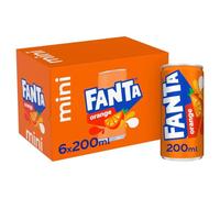Mini Cans Multipack 6 x 200ml Each - Soft Drinks Variety Pack - Fizzy Drinks Selection for Parties, Lunches & Sharing (Fanta Orange)