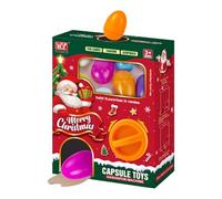 Mini Capsule Toy Machine - Christmas Capsule Toy Machine with 6PCS Surprise Eggs Mystery Capsule Advent Calendar Gifts for Kids Teens (D)