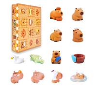 Mini Capybara Figurines Blind Box 12Pcs Cute Capybara Action Figures Cake Topper Set Adorable Dollhouse Miniatures Resin Animals Collectible Doll Toys Birthday Gift Home Decorations for Kids