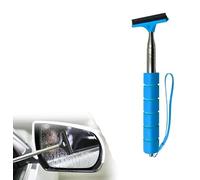 Mini Car Rearview Mirror Wiper, Water Cleaner with Telescopic Long Handle, Portable Cleaning Tool for Mirrors, Shower Doors, Car Window Glass, Universal Car Accessories (Blue)