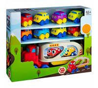 Mini Car Transporter Toy Truck - Kids Vehicle Carrier Lorry for Multiple Toy Cars, Pull-Along Ramp, Durable Wheels & Realistic Transport Action - Ideal for Ride-On Cars Collection & Imaginative Play