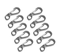 Mini Carabiner Clip Hook Silver Aluminium Alloy 10pcs