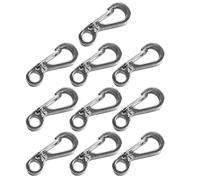 Mini Carabiner Clip Spring Hook 10pcs Aluminium Alloy Silver