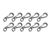 Mini Carabiner Clip Spring Opening 10pcs Aluminium Alloy Silver