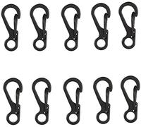 Mini Carabiner Clips Tiny Alloy Spring Carabiners Keychain Closed Hanging Buckle for Backpack Camping Bottle Black 10pcs Easy Operation