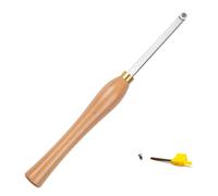 Mini Carbide Tipped Wood Lathe Turning Tools Rougher Detailer Finisher Swan Neck Hollower with Wood Handle, Screws and Key Star Wrenches (Round 12mm)
