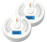 Mini Carbon Monoxide Detector, Battery Powered CO monoxide Alarm with LCD Digital Display for Home and Car Safety, CO Monitor Conforms to EN 50291 Standad (2pcs)
