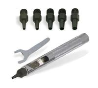 Mini Carbon Steel Leather Punch Set with 2.0-4.5mm Interchangeable Punches for Crafting Repairing Belts Bags Shoes