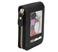 Mini Card Holder Bag with Zipper, Stylish and Lightweight Wallet for Credit and ID Cards, Eco-Friendly PU Material, Ideal for Everyday Use (Black)