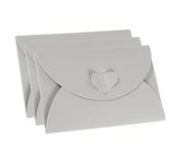 Mini Card Holder Card Envelopes Heart Shaped Clasp Pearlescent Paper 10.5 x 7. cm Pack of 36 Multicolor(Silver)