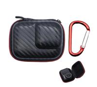 Mini Carrying Case for Dji Action 5 Pro/4/3, Protective Storage Case for GoPro13/12/11/10/9/8/7/6/5/4/3, Hard Shell Waterproof Case with Aluminum Carabiner Kit, Only Accommodate The Bare Camera(Black)