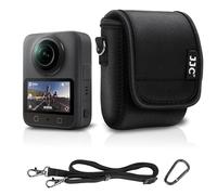 Mini Carrying Case for DJI Osmo 360 Action 5 Pro/4/3 Nano with Shoulder Strap & Carabiner,Neoprene Small Action Camera Bag Pouch for Insta360 Ace Pro/Pro 2 & Hero 13/12/11/10 w/Without Protective Cage