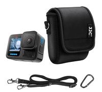 Mini Carrying Case for Go Pro Hero 13/12/11/10 with Shoulder Strap & Carabiner,Neoprene Small Action Camera Bag Pouch for DJI Osmo 360 Action 6/5 Pro/4/3 Nano & Ace Pro/Pro 2 w/Without Protective Cage