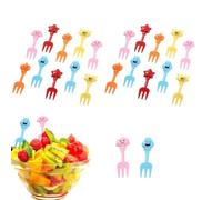 Mini Cartoon Food Picks with Animal Decor - Plastic Fruit Fork for Kids - Cute Cake Dessert Platter Toothpicks
