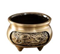Mini Carved Incense Burner Mini Metal Incense Burner Three Legged Aromatherapy Furnace Chinese Style Copper Alloy Portable for Indoor Use and Travel Ideal for Home Décor
