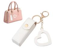 Mini Case for - Small PU Leather Cosmetic Bag Elegant Portable Holder | Pendant with Love for, Lip Gloss, Perfume, Nail Polish, Makeup, Case, white, Please refer to the description, Please refer to