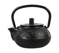 Mini Cast Iron Teapot Ornament, Traditional Vintage Tea Table Decor | Black Teapot Shape, Lightweight Iron Design, Delicate Textured Finish, for Home Shelves, Tabletops, Tea Enthusiasts
