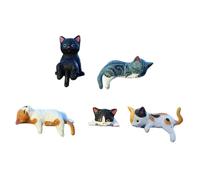 Mini Cat Desk Figurines Computer Monitor Decor,Adorable Handcrafted Resin Plastic Set Dashboard Decoration,Cute Funny Mini Animals Ornament,Cats Home Desk Office Decorative Accessories (5 Pcs)