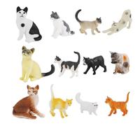 Mini Cat Figurines for 3+ Kids 12PCS Realistic Cat Toys for Kids Waterproof Fade-Resistant Plastic Cake Toppers for Christmas Birthday Easter Realistic