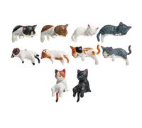 Mini Cat Figurines - Tiny Kitten Models, Decorative Cat Shapes for Dashboard Display, Collectible Cats Figures with 10-Pieces Set, Car Accessories, Artistic Cats Sculptures for Bedroom Decor